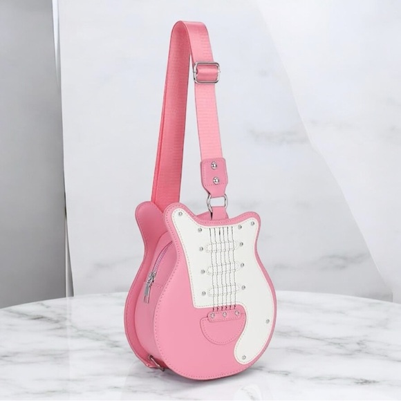 Pink Electric Guitar Crossbody Bag - Picture 2 of 10